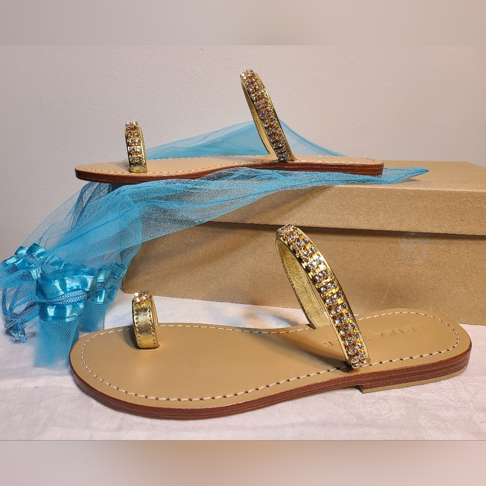 NIB Tory Burch Gold Sandals - Picture 2 of 4